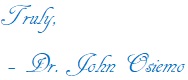 Dr. John Osiemo Signature
